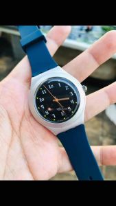 Đồng hồ nam Swatch swiss máy Thuỵ mặt nhôm dây silicon thay mới