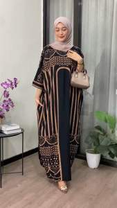Kaftan Motif Dewi Ld 180 cm Kaftan Panjang Muslim Wanita Nyaman