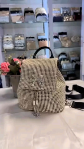 Tas Pesta NEVA Embellished Crystal Backpack Bag