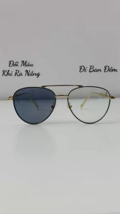 Kính đổi màu đi ngày đêm tròng thuỷ tinh trong suốt đổi màu khi ra nắng Z138 Sang trọng - Tặng kèm hộp