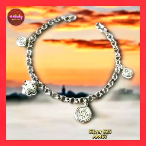 🌈AAbaby Galleries AA467 Original Baby S925 Silver Anklet Bracelet 4 Treasures 925纯银宝宝小孩脚链 Rantai Kaki/Gelang Bayi