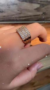 TITANIUM ASLI 💯 CINCIN FULL BERLIAN TANAM DATAR ELEGANT MEWAH CANTIK UNTUK PESTA AWET TIDAK ALERGI DAN TIDAK LUNTUR CINCIN KEKINIAN 2023