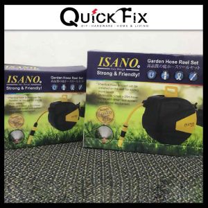 QuickFix [NEW] ISANO Retractable Water Hose Reel Roller 10m & 20m Auto Rewind Wall Mount Pipe Extension Air Rumah Garden