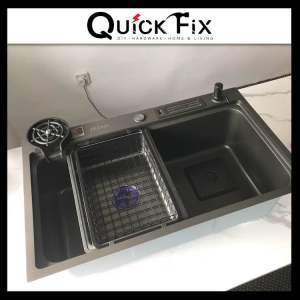 QuickFix [BUY 1 FREE 7] NANO SINKI Stainless Steel 304 Kitchen Sink Single Bowl Singki Dapur Top Mount Home Handmade