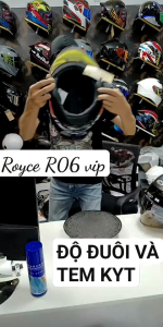Mũ bảo hiểm Royce R06 thiết kế 1 kính phom dáng thể thao gắn thêm đuôi gió và tem dán KYT tạo phong cách mạnh mẽ và cá tính