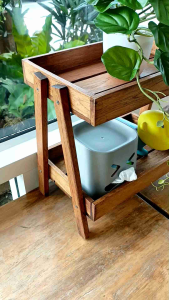 ชั้นไม้สัก ชั้นวางขนม ชั้นไม้ ชั้นวางเครื่องปรุง2ชั้น ชั้นวางของในครัว ชั้นวางของ ชั้นวางอุปกรณ์เครื่องครัว ชั้นอเนกประสงค์