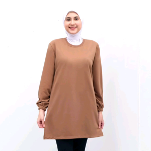 Kaos Tunik Wanita Lengan Panjang POLOS