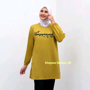 Kaos Tunik Wanita Lengan Panjang