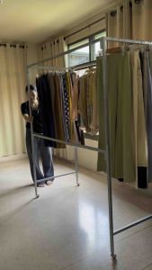 ราวตากผ้าสี่เหลี่ยม(เหล็กกัลวาไนท์)(มีล้อเลื่อน)