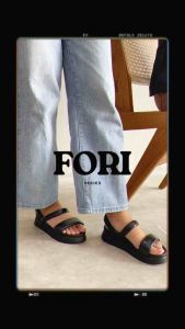 BELLEZA FORI Sepatu Sandal Wanita Sendal Gunung Beleza Wedges Model dua Tali Strap Belakang Tinggi 4cm Belezza