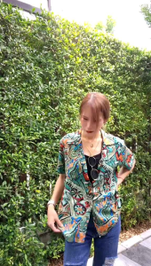 เสื้อเชิ้ตฮาวายลายเร้กเก้โทนเขียว ใส่ได้ทั้ง ช ญ ผ้าสปันเรย่อน พร้อมส่ง