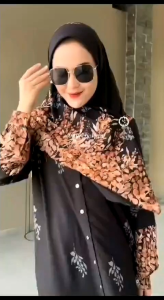 Dress Set Hijab Syahnala - Rayon Premium Ld 110 Pj 140 Kancing Depan