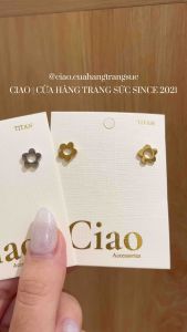[KHÔNG ĐEN GỈ] Khuyên tai bông tai titan không gỉ thiết kế hoa 5 cánh Floral Basic Ciao