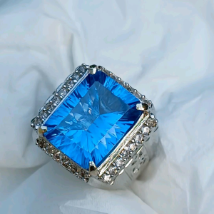 CINCIN BATU BLUE TOPAS SWISS SUPER MEWAH