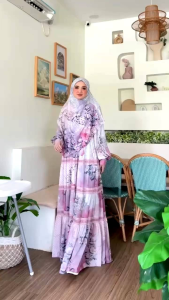 GAMIS TERBARU SYARI  SYARI TRENDI BRANDED PRODUK PREMIUM FASHION MODERN MEWAH ELEGAN BAJU DRESS ETNIK MUSLIM BATIK ETNIK ADELIA