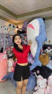 80/110/135CM Shark Plush Toy Cute Cartoon Plush Doll Large Throw Pillow Birthday Gift for Kid Shark plush pillow for sleeping and hugging whale plush toy for girls large size for boys bedside birthday gift