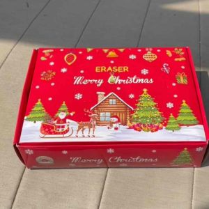 Personalized Christmas Mini Erasers Ornament Snowman Santa Stationery School Classmate Loot Bag Filler Giveaway