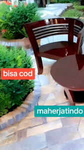 Kursi Teras Kayu Jati Kualitas Grade B Bonus Kaca Daun Meja