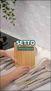 Ryo Home - SETTO Tempat Spatula / Bucket Peralatan Masak Bahan Kayu Premium