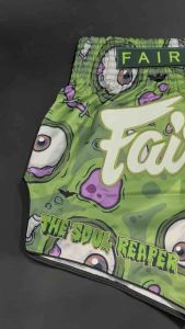 Limited Edition Fairtex Soul Reaper Green Retro Satin Muay Thai Fight Shorts