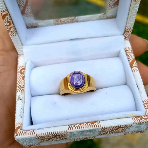 Cincin Batu Kecubung Minimalis Size Kantoran