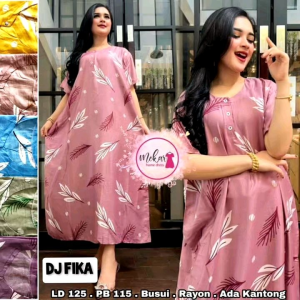 Batik Daster Dress Midi Bahan Rayon Tebal Wanita DewasaBaju Batik Terbaru 2025