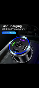 USLION Car Charger Mobil USB 5 Port QC 3.0 15A - BK-359 - Black