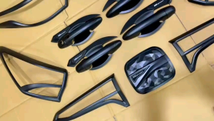 Paket Garnish Depan Belakang & Outer Handle Tank Cover Hitam Fortuner 2016-2022