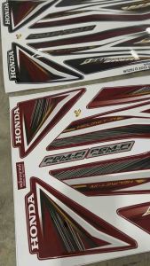 สติ๊กเกอร์ Wave125i ปี 2012-2017 sticker เฟรมรถ เวฟ125ปลาวาฬ สีดำ สีแดง สวย มอเตอร์ไซค์ Motorcycle
