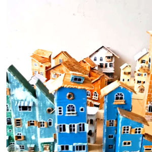 บ้านโมเดล งานละเอียด เป็นงานฝีมือ diy ทำจากไม้