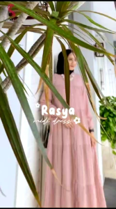Desain Gamis Elegan: RASYA MIDI DRESS & GAMIS SUSUN PREMIUM CRINKLE BLOSSOM