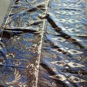 Set Kain Batik Sarung Selendang Garuda Kembar Biru