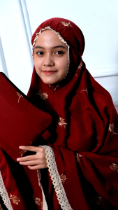 RIZQIANA STORE - Mukena Anak Perempuan Bordir Tulip Usia 6-10Tahun Free tas Mukena Anak Murah Mukena Adem