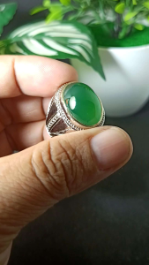cincin batu topaz green chalsadony real picture