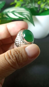 cincin batu topaz green chalsadony real picture