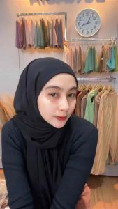 Pashmina Inner 2in1 Instan Ceruty Babydoll 180cm Tepi Jahit Premium