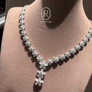 Aureline necklace สร้อย Brilliant Stone อัญมณีคุณภาพสูงเทียบเท่าเพชรแท้ (ไม่ใช่CZ)ตัวเรือนเงินแท้ พร้อมใบ Warranty card