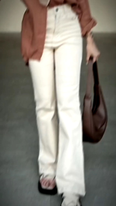 Celana Panjang Wanita Jeans Cutbray High Waist Premium