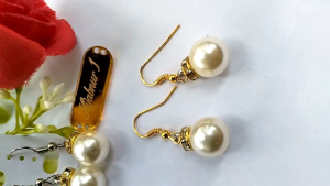 Hijabnur1 - Sepasang Anting Hijab Mutiara 12 ml Handmade