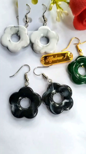 Hijabnur1 - Sepasang Anting hijab Manik Mote Marmer  Handmade 02