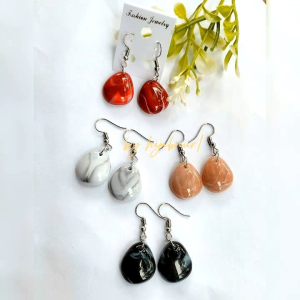 Hijabnur1 - Sepasang Anting hijab Manik Mote Marmer  Handmade 01