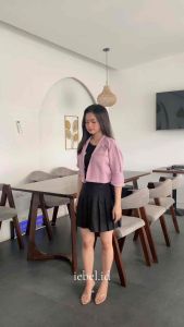 Cropped / jaket Crop Wanita / Atasan Lengan Panjang Fuul Zipper