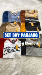 Momvie Setelan Baju Anak Laki-Laki Oneset Boys Set Kaos Anak Cowok Remaja