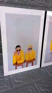 CETAK FOTO PLUS BINGKAI 24r MINIMALIS LIS PUTIH MEDIA PAPAN MDF