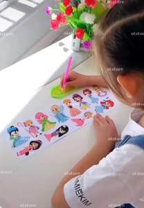 DIY sticker diamond painting bead hand craft craft activity kit princess children gift钻石画贴纸Pelekat Berlain Mainan Kanak