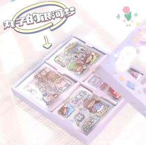 100 Sheets Handbook Stickers Decorative Cute Transparent Waterproof Childrens Sticker Set PET Colorful Paradise 100pc