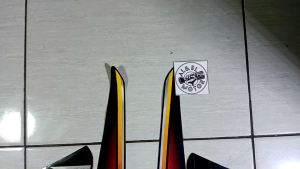 STIKER STRIPING LIS LES POLET PLAT BODY MOTOR HONDA SUPRA FIT 2006 DISK BRAKE FULL HITAM MERAH