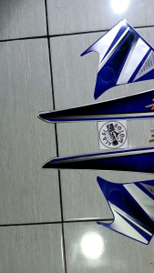 STIKER STRIPING LIS LES POLET PLAT BODY MOTOR HONDA SUPRA FIT 2006 DISK BRAKE SILVER BIRU