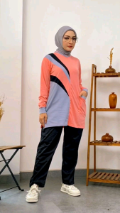 setelan senam muslim/setelan trening olahraga wanita/setelan olahraga wanita