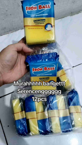 Promo 12 Pcs - Spon Busa Renceng - Sabut Cuci Piring IRON BALL